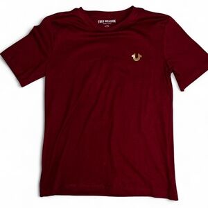 True Religion Kids Maroon Tee with Gold Logo